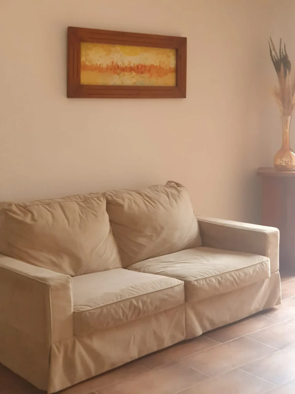 Sofá cama de la sala de televisión